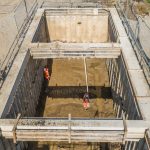 piling and excavation drone progress photography in Mexborough, near Doncaster