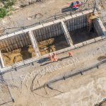 piling and excavation drone progress photography in Mexborough, near Doncaster